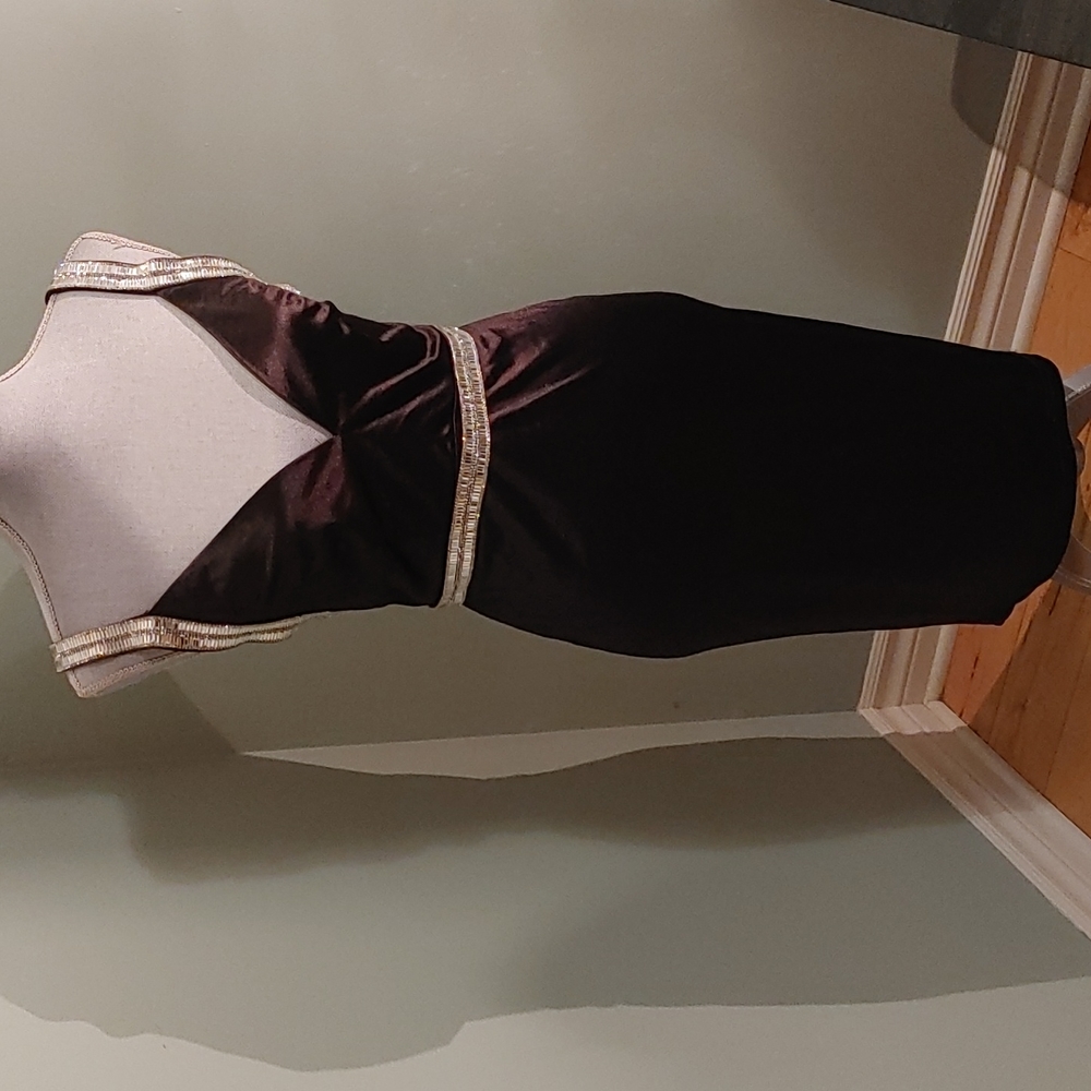 Black Satin and Rhinestones LBD Size Medium